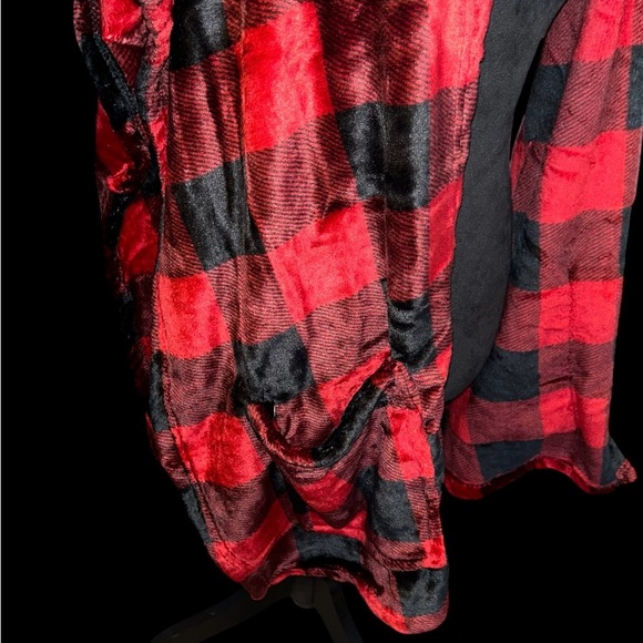 Wearable Plaid Hooded Throw Wrap Blanket Soft & Cozy Shawl Robe Pockets New OS - Picture 6 of 16